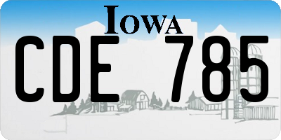 IA license plate CDE785