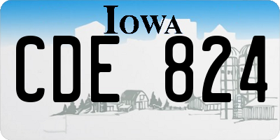 IA license plate CDE824