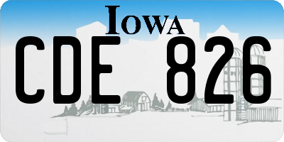 IA license plate CDE826