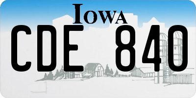 IA license plate CDE840