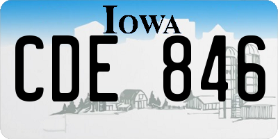 IA license plate CDE846