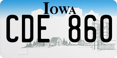 IA license plate CDE860