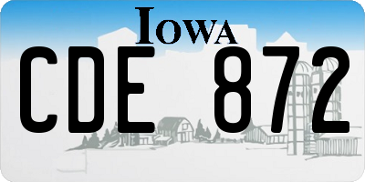 IA license plate CDE872