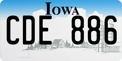 IA license plate CDE886