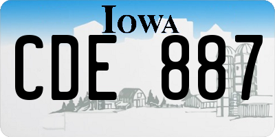 IA license plate CDE887