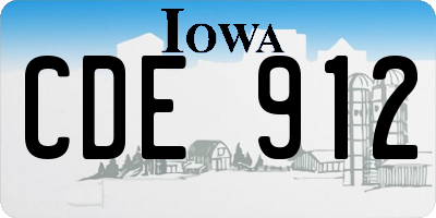 IA license plate CDE912