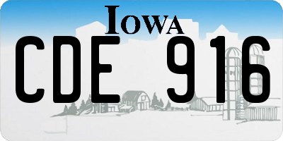IA license plate CDE916