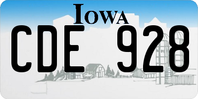 IA license plate CDE928