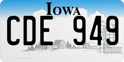 IA license plate CDE949