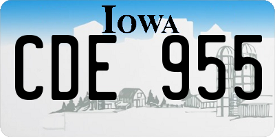 IA license plate CDE955