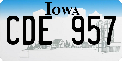 IA license plate CDE957