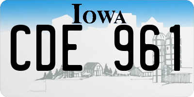 IA license plate CDE961