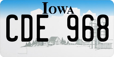 IA license plate CDE968
