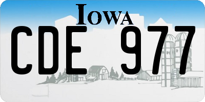 IA license plate CDE977