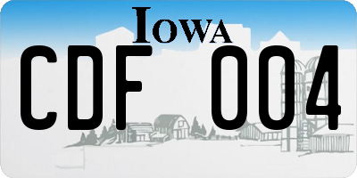 IA license plate CDF004