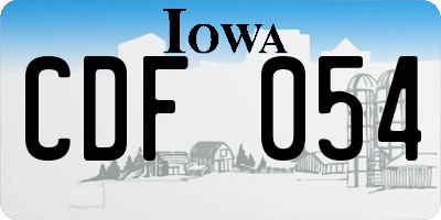 IA license plate CDF054