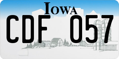 IA license plate CDF057