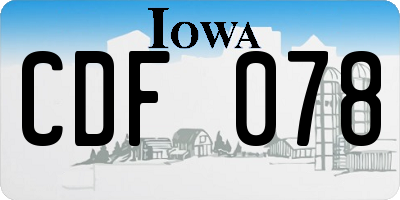 IA license plate CDF078