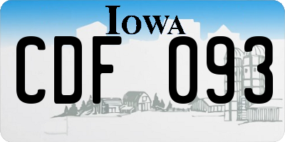 IA license plate CDF093