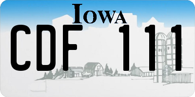 IA license plate CDF111