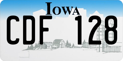 IA license plate CDF128