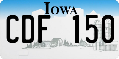 IA license plate CDF150