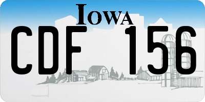 IA license plate CDF156