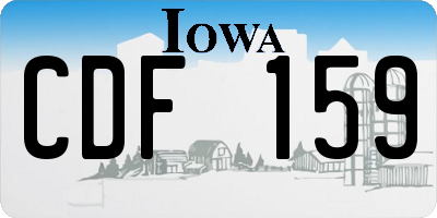 IA license plate CDF159