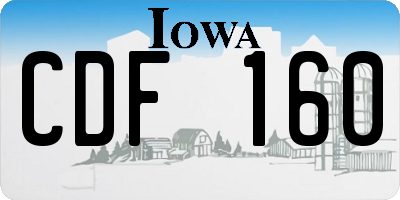 IA license plate CDF160