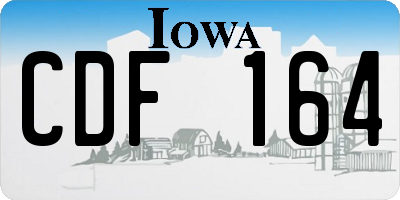IA license plate CDF164
