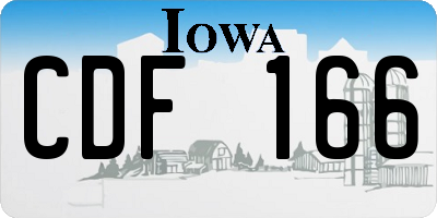 IA license plate CDF166