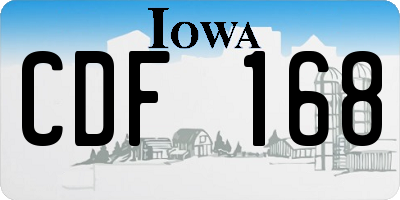 IA license plate CDF168