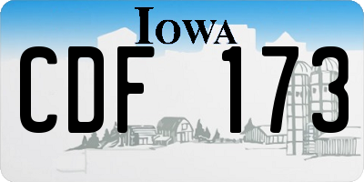 IA license plate CDF173
