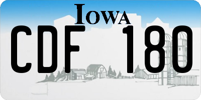 IA license plate CDF180