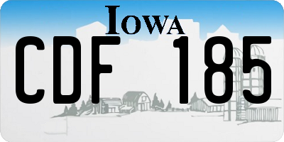 IA license plate CDF185