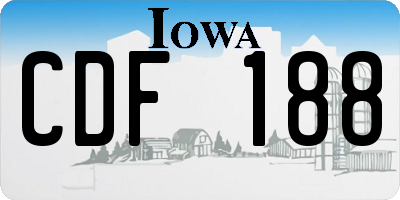 IA license plate CDF188