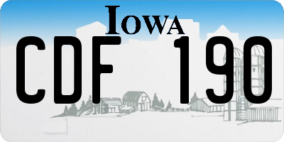 IA license plate CDF190