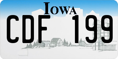 IA license plate CDF199