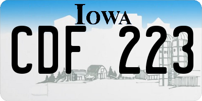 IA license plate CDF223