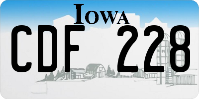IA license plate CDF228