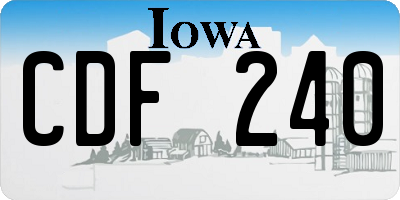 IA license plate CDF240