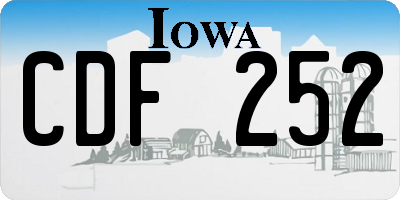 IA license plate CDF252