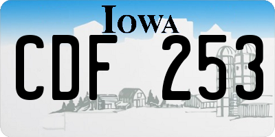 IA license plate CDF253