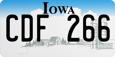 IA license plate CDF266