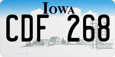 IA license plate CDF268