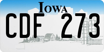 IA license plate CDF273
