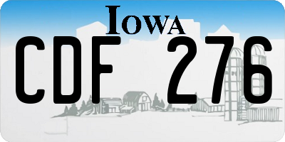 IA license plate CDF276