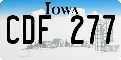 IA license plate CDF277