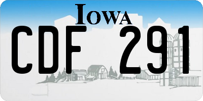 IA license plate CDF291