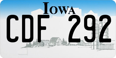 IA license plate CDF292